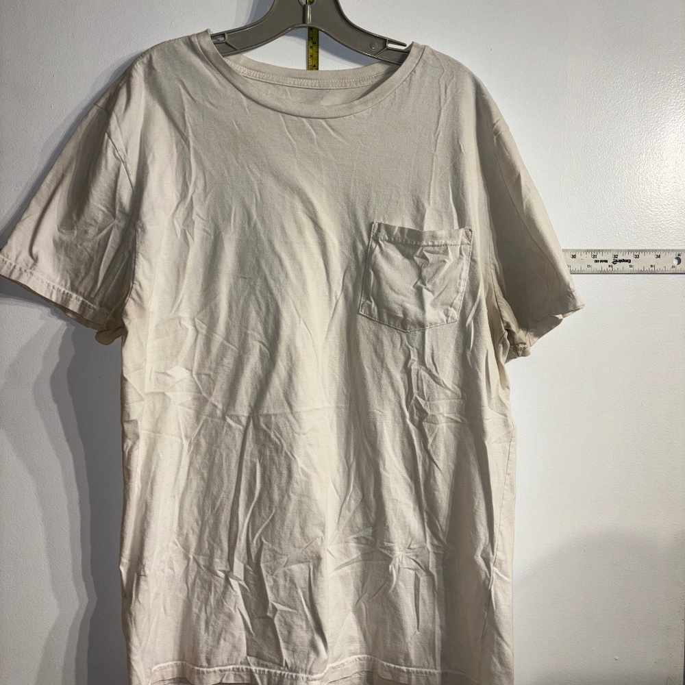 Egg Shell-White Plain Tee Shirt